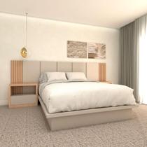 Kit Quarto MDF Sob Medida Queen Com Cabeceira 3,0m e 2 Mesas