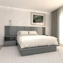 Kit Quarto MDF Sob Medida Queen Com Cabeceira 3,0m e 2 Mesas