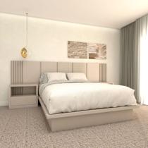 Kit Quarto MDF Sob Medida Queen Com Cabeceira 3,0m e 2 Mesas