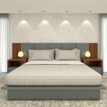Kit Quarto Sob Medida King MDF Com Cabeceira 3,50m e 2 Mesas