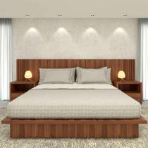 Kit Quarto Sob Medida King MDF Com Cabeceira 3,50m e 2 Mesas