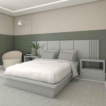 Kit Quarto Sob Medida MDF Casal com 2 Mesas e Cabeceira 2,7m