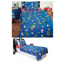 Kit Quarto Super Mário Edredom e Jogo de Cama Lepper