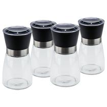 Kit Quatro Moedores de Sal e Pimenta Preto Weck