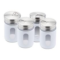 Kit Quatro Porta Condimento e Saleiro Branco Weck Kit Quatro Porta Condimento e Saleiro Branco Weck