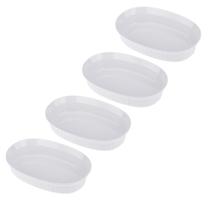 Kit Quatro Saladeiras de Melamina Oval 18 x 12 x 4,2cm WECK