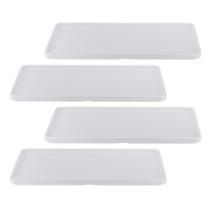 Kit Quatro Travessa de Melamina Retangular Empilhável c/ rebaixo 37 x 21 x 1,6 cm WECK