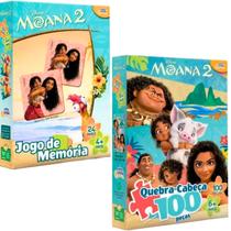 Kit Quebra Cabeça 100 Peças + Jogo da Memória 24 Pares Moana Kit Quebra Cabeça 100 Peças + Jogo da Memória 24 Pares Moana