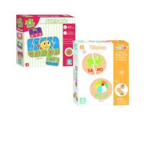 Kit Quebra Cabeça Educativo Madeira Encaixe Silabas Infantil Soletrando Interativo