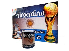 Kit Quebra-cabeça Exclusivo Argentina Campeã da Copa do Mundo + caneca Especial