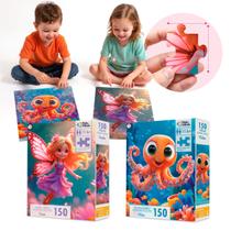 Kit Quebra Cabeça Infantil 150pçs Polvo Fada Brinquedo
