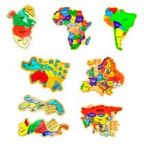 Kit Quebra-cabeça Mapas África, Oceania, América do Sul e Norte, Central Ístmico e Insular, Europa e Ásia Kit Quebra-cabeça Mapas África, Oceania, América do Sul e Norte, Central Ístmico e Insular, Europa e Ásia