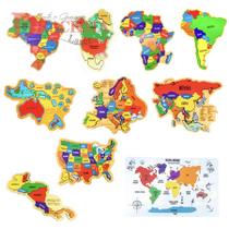 Kit Quebra-cabeça Mapas E Mapa Mundi Kit Quebra-cabeça Mapas E Mapa Mundi