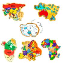Kit Quebra-cabeça Mapas Europa, Ásia, África, Oceania, Am Norte e Antártida Kit Quebra-cabeça Mapas Europa, Ásia, África, Oceania, Am Norte e Antártida