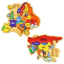 Kit Quebra-cabeça Mapas Europa e Ásia