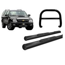 Kit Quebra Mato Barra Estribo Oval Oblongo Preto Para Blazer Kit Quebra Mato Barra Estribo Oval Oblongo Preto Para Blazer