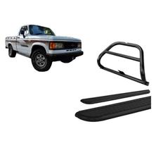 Kit Quebra Mato C/Barra Estribo Chapa Aço Preto D20