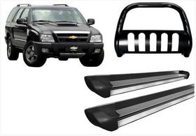 Kit Quebra Mato C/ Chapa Estribo Persona Preto Para Blazer