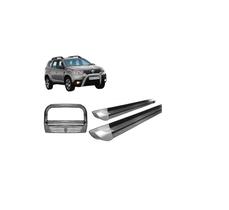 Kit Quebra Mato C/ Chapa Estribo Personalizado Prata Duster