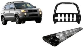 Kit Quebra Mato C/Chapa Estribo Personalizado Preto Tucson até 2016