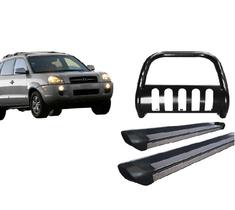 Kit Quebra Mato C/Chapa Estribo Personalizado Preto Tucson até 2016