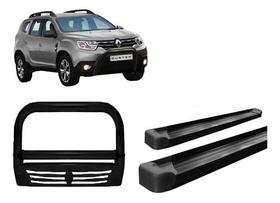 Kit Quebra Mato C/ Chapa+estribo Plataforma Preto Duster