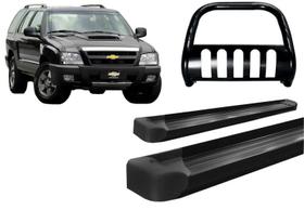 Kit Quebra Mato C/Chapa Estribo Plataforma Preto Para Blazer Kit Quebra Mato C/Chapa Estribo Plataforma Preto Para Blazer