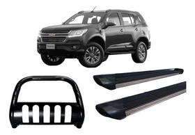 Kit Quebra Mato C/ Protet+estribo Preto Trailblazer Preto