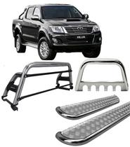 Kit Quebra Mato Ch Estribo Santo Antônio H2 Hilux 05/15 Cromado Kit Quebra Mato Ch Estribo Santo Antônio H2 Hilux 05/15 Cromado
