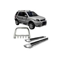 Kit Quebra Mato E Estribo Personalizado Ecosport Cromado