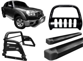 Kit Quebra Mato Estribo AL Santo Antônio H3 Ranger 97/12 Preto Kit Quebra Mato Estribo AL Santo Antônio H3 Ranger 97/12 Preto