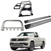 Kit Quebra Mato Estribo Alumínio Santo Antônio H2/Amarok CS Cromado