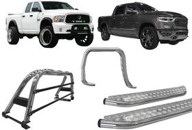 Kit Quebra Mato Estribo CH Santo Antônio Dodge Ram Cromado