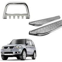 Kit Quebra Mato Estribo Chapa Cromado TR4 Todos os Anos