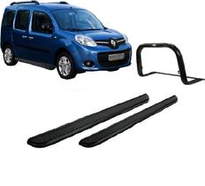 Kit Quebra Mato Estribo Chapa Kangoo Cor Preto