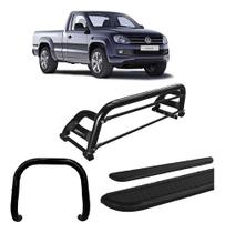 Kit Quebra Mato+estribo Chapa+santo Ant H2/amarok Cs Preto