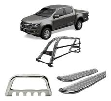 Kit Quebra Mato estribo Chapa santo Ant S10 12/20 Cromado