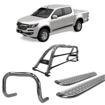 Kit Quebra Mato Estribo Chapa Santo Antônio d S10 12/20 Cromado