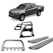 Kit Quebra Mato Estribo Chapa Santo Antônio S10 12/20 Cromado