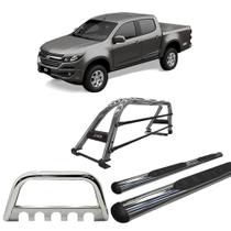 Kit Quebra Mato Estribo Chapa Santo Antônio S10 12/20 Cromado Kit Quebra Mato Estribo Chapa Santo Antônio S10 12/20 Cromado