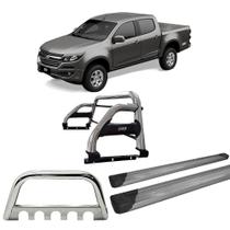 Kit Quebra Mato Estribo Chapa Santo Antônio S10 12/20 Cromado