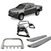 Kit Quebra Mato Estribo Chapa Santo Antônio S10 12/20 Cromado