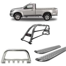 Kit Quebra Mato Estribo Chapa Santo Antônio S10 12/20 CS Cromado