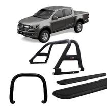 Kit Quebra Mato Estribo Chapa Santo Antônio S10 12/20 Preto