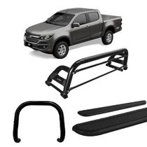 Kit Quebra Mato Estribo Chapa Santo Antônio S10 12/20 Preto Kit Quebra Mato Estribo Chapa Santo Antônio S10 12/20 Preto