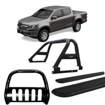 Kit Quebra Mato Estribo Chapa Santo Antônio S10 12/20 Preto