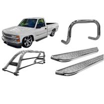 Kit Quebra Mato Estribo Chapa Santo Antônio Silverado Cromado Kit Quebra Mato Estribo Chapa Santo Antônio Silverado Cromado