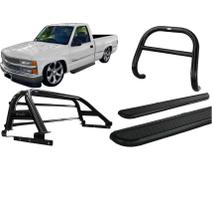 Kit Quebra Mato Estribo Chapa Santo Antônio Silverado Preto Kit Quebra Mato Estribo Chapa Santo Antônio Silverado Preto