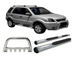 Kit Quebra Mato+estribo Ecosport 2004 Até 2007 Cromado