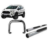 Kit Quebra Mato Estribo Oblongo EcoSport 13/2020 Cromado